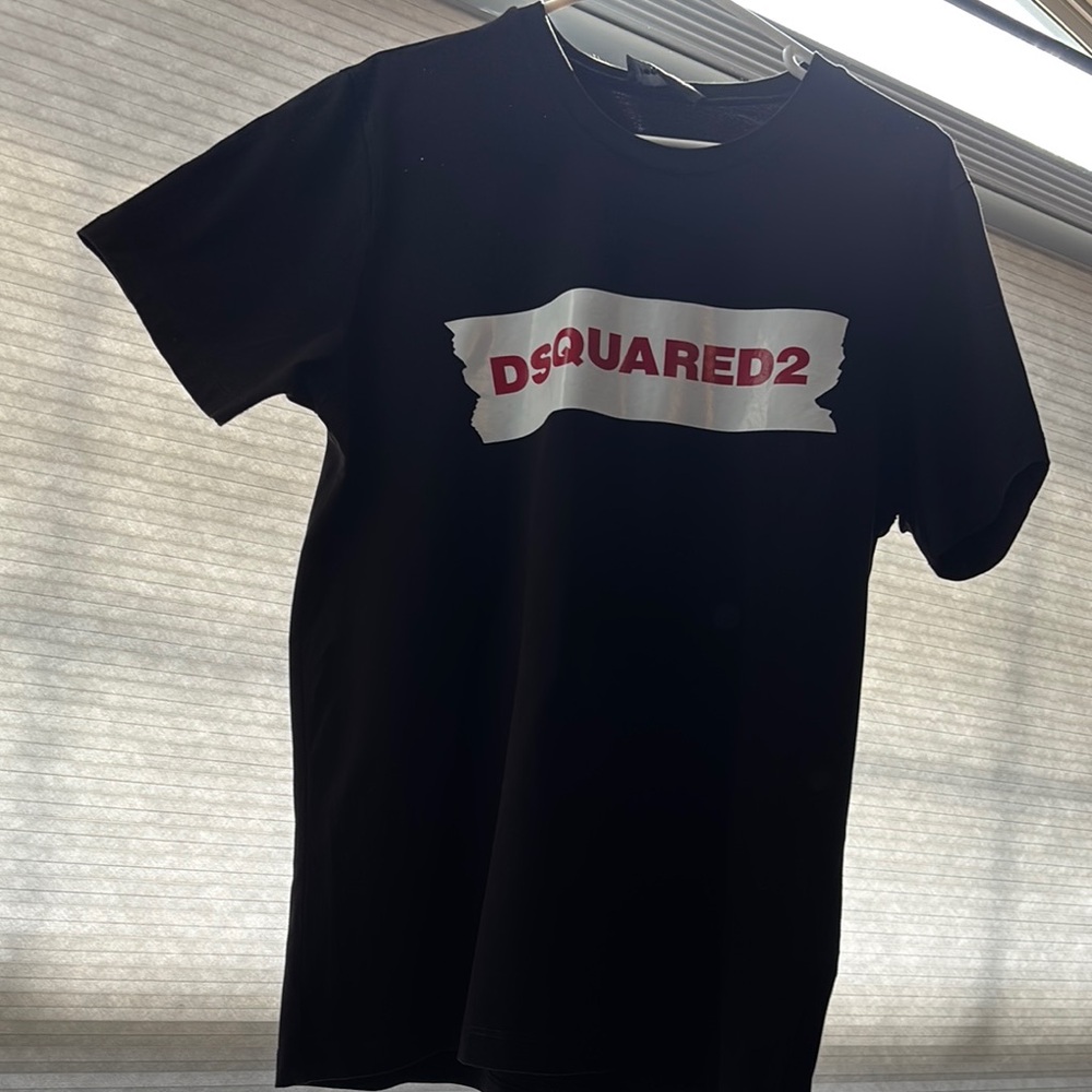 DSQUARED2 Black T-Shirt with Red Logo